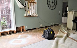 drying a room after water damage